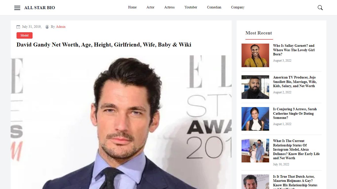 David Gandy Net Worth, Age, Height, Girlfriend, Wife, Baby & Wiki